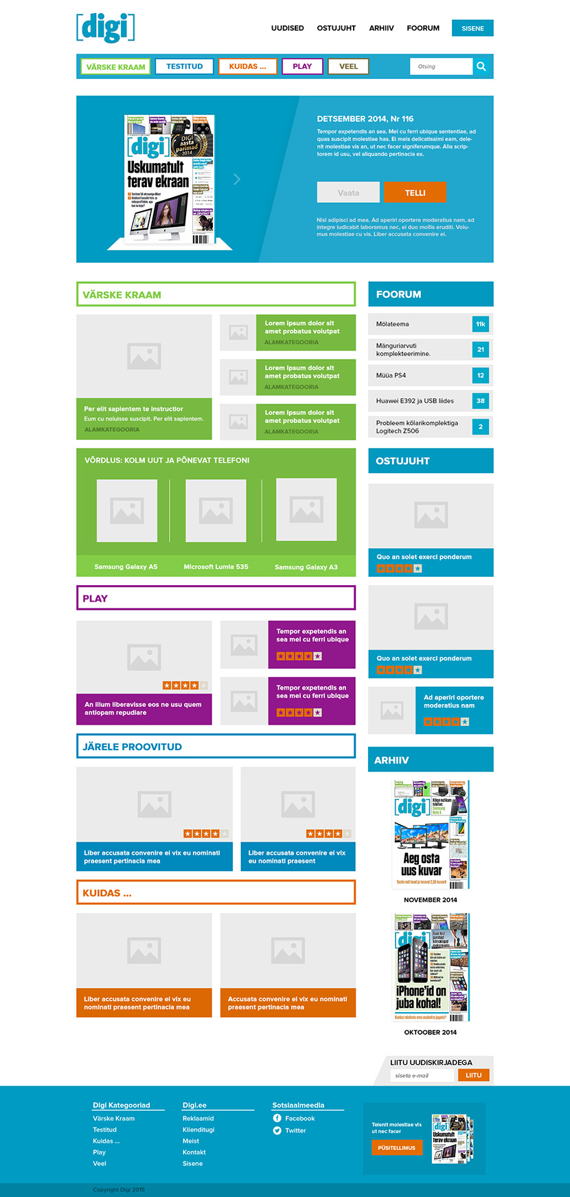 Digi second version of a homepage 