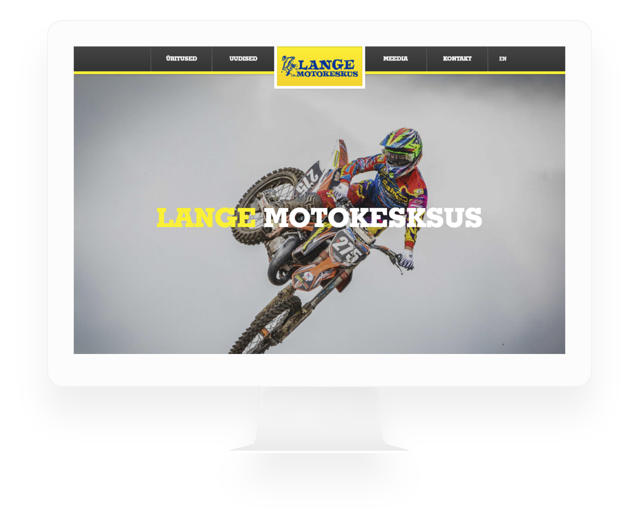 Lange Motokeskus homepage in a iMac