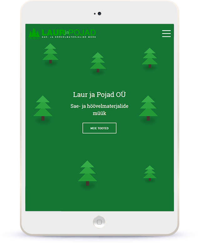 Laur ja Pojad homepage in a iPad