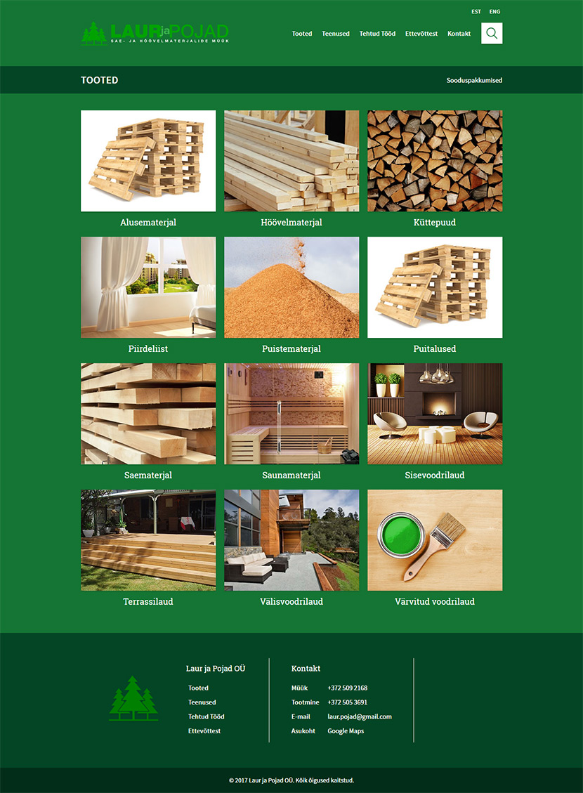 Laur ja Pojad products page