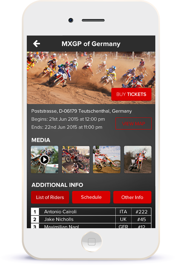 Motocross events page