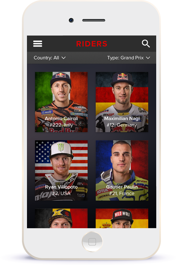 Motocross riders page