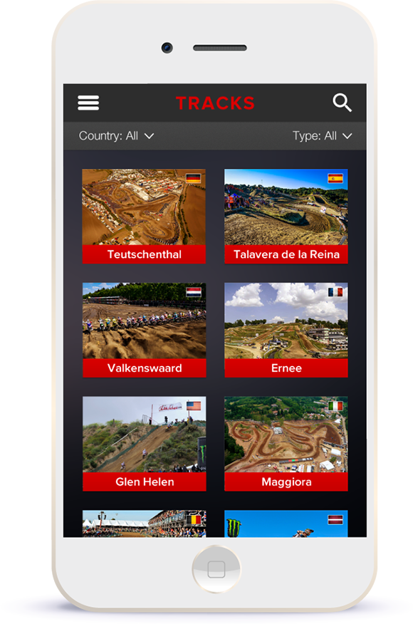 Motocross tracks page